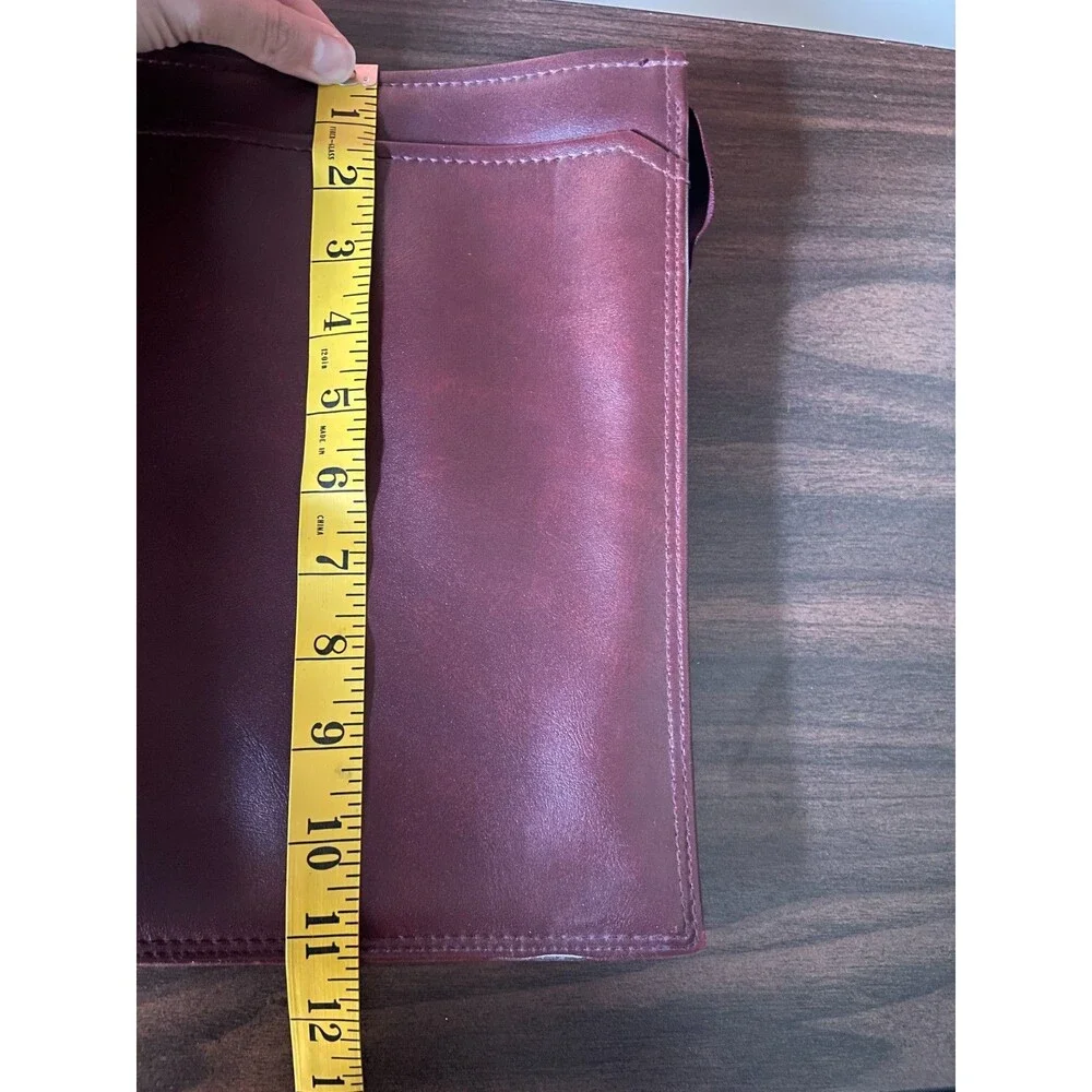 Vintage 80s Monarch Luggage Co Burgundy Slim Portfolio Document Case Bag